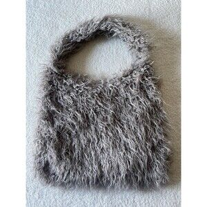 URBAN OUTFITTERS Gaia Shaggy, Faux Fur Shoulder Bag, Taupe NWOT